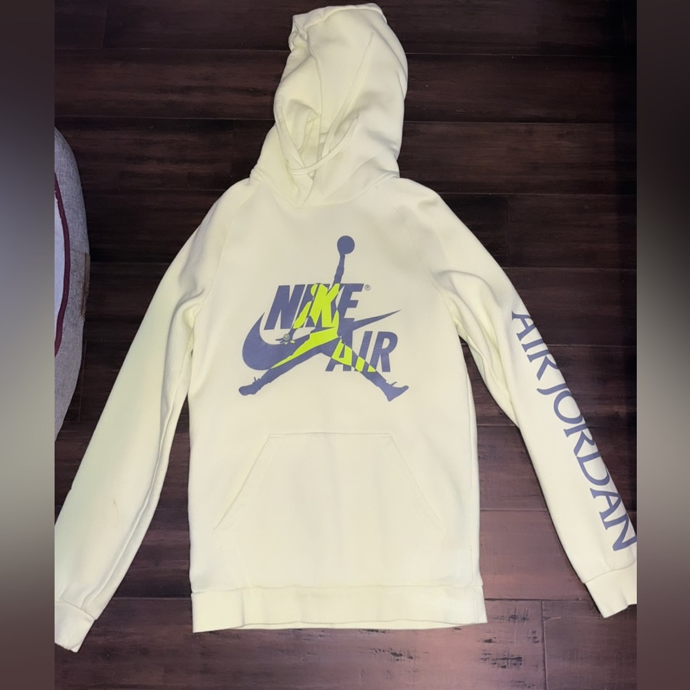 pastel yellow and neon yellow nike air hoodie